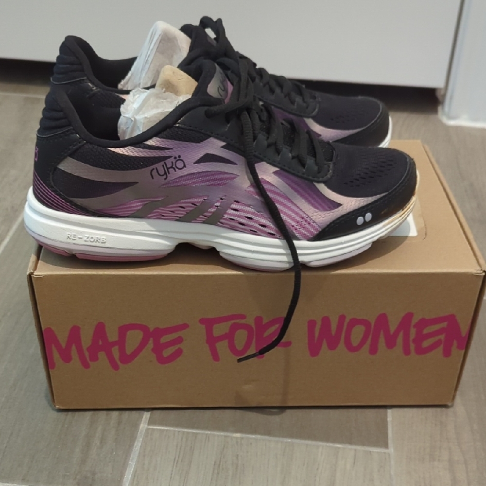 Ryka Black and Pink Athletic Shoes for Women